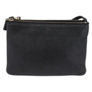 CELINE Trio Shoulder Bag Leather Black Gold Tone Auth LN008-2