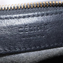 CELINE Trio Shoulder Bag Leather Black Gold Tone Auth LN008-23