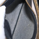 CELINE Trio Shoulder Bag Leather Black Gold Tone Auth LN008-22