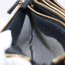 CELINE Trio Shoulder Bag Leather Black Gold Tone Auth LN008-24