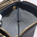 CELINE Trio Shoulder Bag Leather Black Gold Tone Auth LN008-25