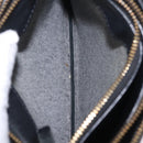 CELINE Trio Shoulder Bag Leather Black Gold Tone Auth LN008-25