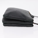 CELINE Trio Shoulder Bag Leather Black Gold Tone Auth LN008-4