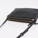 CELINE Trio Shoulder Bag Leather Black Gold Tone Auth LN008-7