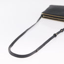 CELINE Trio Shoulder Bag Leather Black Gold Tone Auth LN008-7