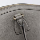 GUCCI Hand Bag Leather Outlet Gray Gold Tone 449651 Auth LN014-14