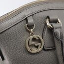 GUCCI Hand Bag Leather Outlet Gray Gold Tone 449651 Auth LN014-16