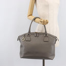 GUCCI Hand Bag Leather Outlet Gray Gold Tone 449651 Auth LN014-24