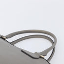 GUCCI Hand Bag Leather Outlet Gray Gold Tone 449651 Auth LN014-8