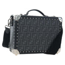 FENDI Zucca Canvas Small Rigid Case Trunk Leather Black 7VV134 Auth LN015SAM-1
