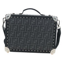 FENDI Zucca Canvas Small Rigid Case Trunk Leather Black 7VV134 Auth LN015SAM-13