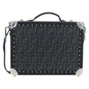 FENDI Zucca Canvas Small Rigid Case Trunk Leather Black 7VV134 Auth LN015SAM-2
