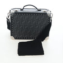FENDI Zucca Canvas Small Rigid Case Trunk Leather Black 7VV134 Auth LN015SAM-12