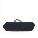 HERMES Herbag Cabas Hand Bag Canvas Black Silver Auth LN016V-10