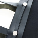 HERMES Herbag Cabas Hand Bag Canvas Black Silver Auth LN016V-20