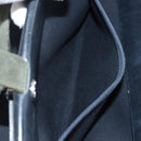 HERMES Herbag Cabas Hand Bag Canvas Black Silver Auth LN016V-26