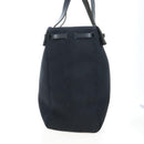 HERMES Herbag Cabas Hand Bag Canvas Black Silver Auth LN016V-4