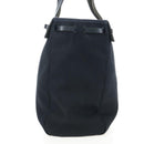 HERMES Herbag Cabas Hand Bag Canvas Black Silver Auth LN016V-5