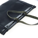 HERMES Herbag Cabas Hand Bag Canvas Black Silver Auth LN016V-6