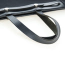HERMES Herbag Cabas Hand Bag Canvas Black Silver Auth LN016V-7