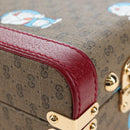 GUCCI Micro GG Doraemon Hand Bag PVC 2way Beige Gold Tone 633587 Auth LN019SAM-21