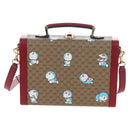 GUCCI Micro GG Doraemon Hand Bag PVC 2way Beige Gold Tone 633587 Auth LN019SAM-13