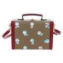 GUCCI Micro GG Doraemon Hand Bag PVC 2way Beige Gold Tone 633587 Auth LN019SAM-2