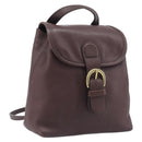 Coach Backpack Leather Brown Gold Tone Auth LN022-1