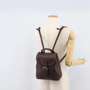Coach Backpack Leather Brown Gold Tone Auth LN022-26