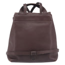 Coach Backpack Leather Brown Gold Tone Auth LN022-2