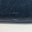 Balenciaga Classic Flat Shoulder Bag Leather Navy 310250 Auth LN023V-18