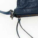 Balenciaga Classic Flat Shoulder Bag Leather Navy 310250 Auth LN023V-23