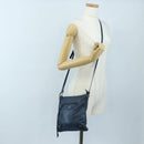 Balenciaga Classic Flat Shoulder Bag Leather Navy 310250 Auth LN023V-31