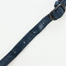 Balenciaga Classic Flat Shoulder Bag Leather Navy 310250 Auth LN023V-8