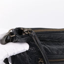 Balenciaga Classic Flat Shoulder Bag Leather Black 310250 Auth LN024V-10