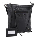 Balenciaga Classic Flat Shoulder Bag Leather Black 310250 Auth LN024V-1