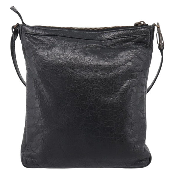 Balenciaga Classic Flat Shoulder Bag Leather Black 310250 Auth LN024V
