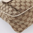 GUCCI GG Canvas Abbey Shoulder Bag Beige Gold Tone 153025 Auth LN025-14