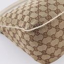 GUCCI GG Canvas Abbey Shoulder Bag Beige Gold Tone 153025 Auth LN025-16
