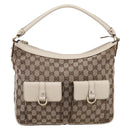 GUCCI GG Canvas Abbey Shoulder Bag Beige Gold Tone 153025 Auth LN025-13