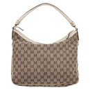 GUCCI GG Canvas Abbey Shoulder Bag Beige Gold Tone 153025 Auth LN025-2
