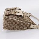 GUCCI GG Canvas Abbey Shoulder Bag Beige Gold Tone 153025 Auth LN025-4