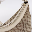 GUCCI GG Canvas Abbey Shoulder Bag Beige Gold Tone 153025 Auth LN025-6