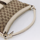 GUCCI GG Canvas Abbey Shoulder Bag Beige Gold Tone 153025 Auth LN025-7