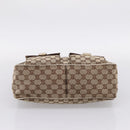 GUCCI GG Canvas Abbey Shoulder Bag Beige Gold Tone 153025 Auth LN025-5