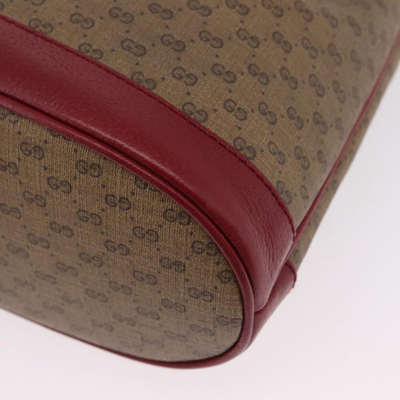 GUCCI Micro GG Doraemon Shoulder Bag PVC Beige Gold Tone 655597 Auth LN026M