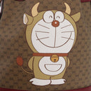 GUCCI Micro GG Doraemon Shoulder Bag PVC Beige Gold Tone 655597 Auth LN026M-21