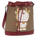 GUCCI Micro GG Doraemon Shoulder Bag PVC Beige Gold Tone 655597 Auth LN026M-1