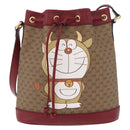 GUCCI Micro GG Doraemon Shoulder Bag PVC Beige Gold Tone 655597 Auth LN026M-13