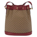 GUCCI Micro GG Doraemon Shoulder Bag PVC Beige Gold Tone 655597 Auth LN026M-2